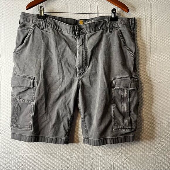 Carhartt Relaxed Fit Canvas Cargo Grey Shorts Size 42 - Picture 1 of 7
